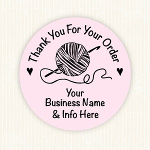 Personalized CROCHET Stickers,Custom Labels,Crochet Gift Stickers,Crochet Stickers,Crochet Labels,Business Stickers,Packaging Stickers,Pink