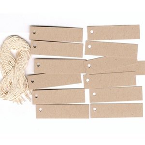 25 White Price Tags With String 23x14mm Set of 25 Labels Cardboard