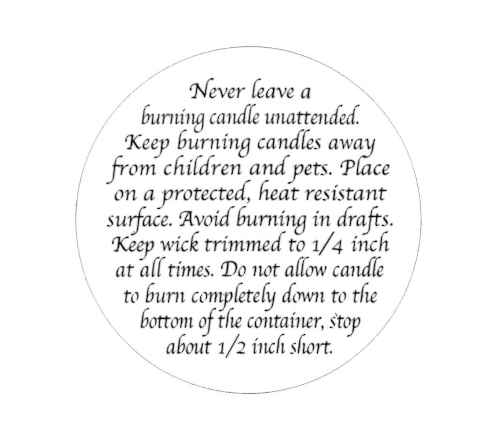 Candle Warning LabelCandle BURN WARNING StickersWarning Etsy