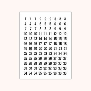 3X NUMBERS #1-#36 STICKERS Sequential~3/4&quot; Number Stickers,Consecutive Numbers,Calendar Stickers,Organize,Number Sticker,planner stickers