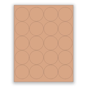 2&quot; Blank BROWN KRAFT Round Circle Stickers for Inkjet & Laser Printers. Size: 8-1/2&quot;x11&quot; Standard Sheets, Mason Jar Labels,Bulk Stickers