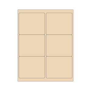 Adesivos TAN em branco de 3,33 "x 4", adesivos em branco, etiquetas de frasco de pedreiro, adesivos para impressão, adesivos de etiqueta, adesivos de planejador, adesivo em branco, etiqueta de frasco de pedreiro