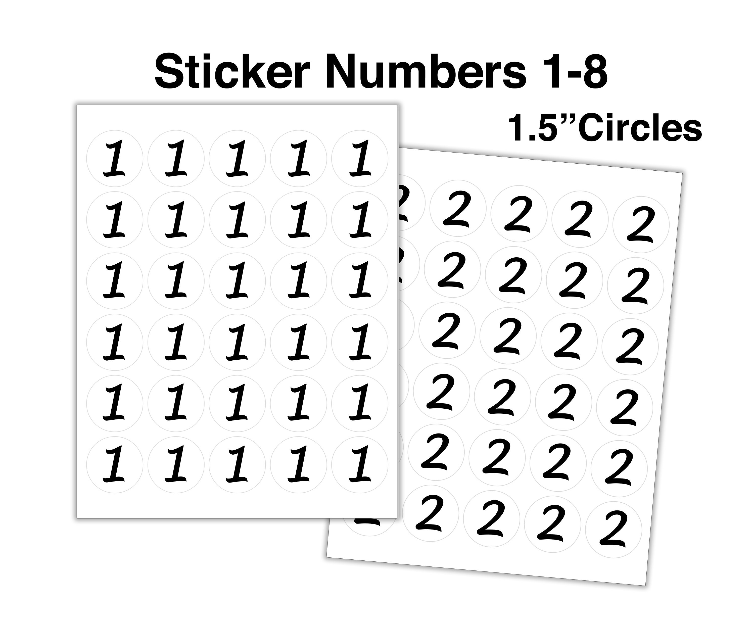 NUMEROS 160 STICKERS secuenciales, 1-1/2 Etiquetas de círculo consecutivas,  acabado mate, pegatina de número, etiqueta autoadhesiva, pelar y pegar -   México