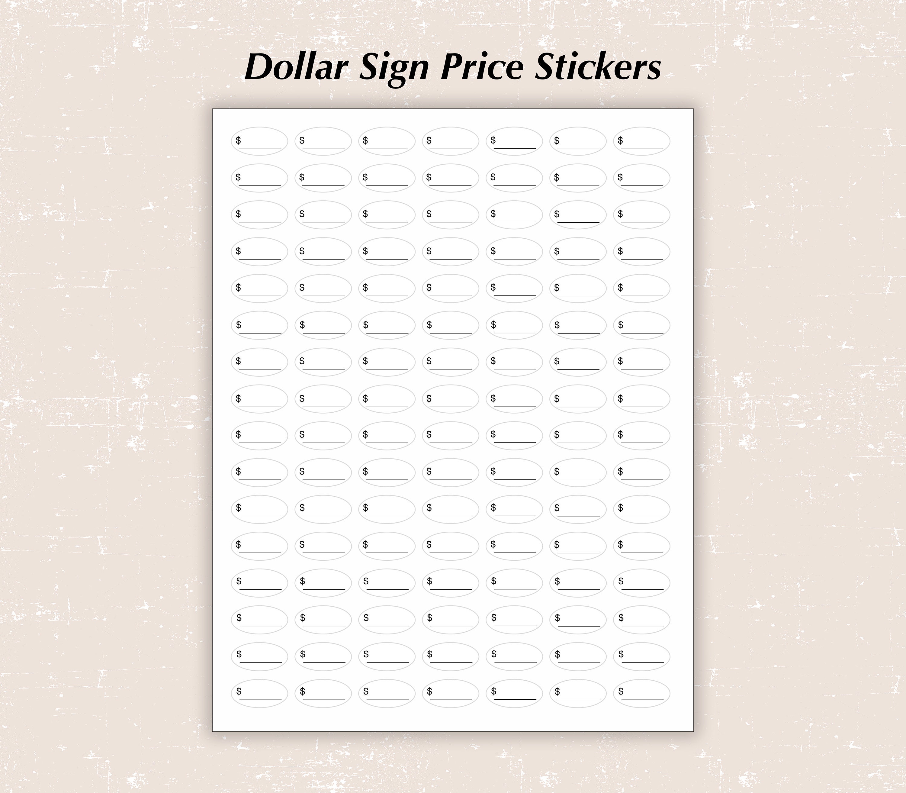 DOLLAR SIGN PRICE Sticker Labels with LineTiny | Etsy