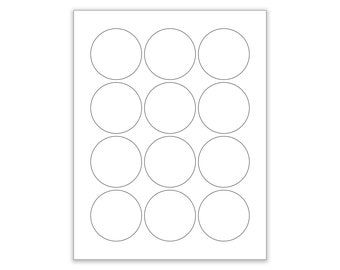 2-1/4" Blank WHITE MATTE Round Circle Stickers for Inkjet & Laser Printers. Size: 8-1/2"x11" Standard Sheets,White Labels,BULK Stickers