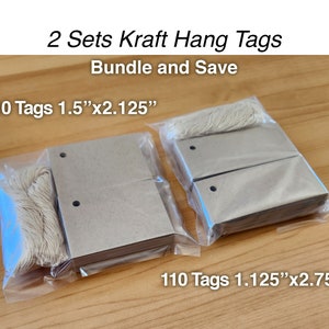 SET SALE! 2 Sets BLANK Kraft Hang Tags, Kraft Geschenkanhänger, Kraft Geschenkanhänger, Preis Tags, Produkt Tags, Handwerk Show Tags, Zutatenliste