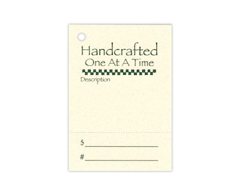 Handcrafted One At a Time2,Price Tags,String Tags,Perforated Tags,Vendor Tags,Hang Tags,Hangtags,Product Tags,Merchandise Tags,Tie On Tags