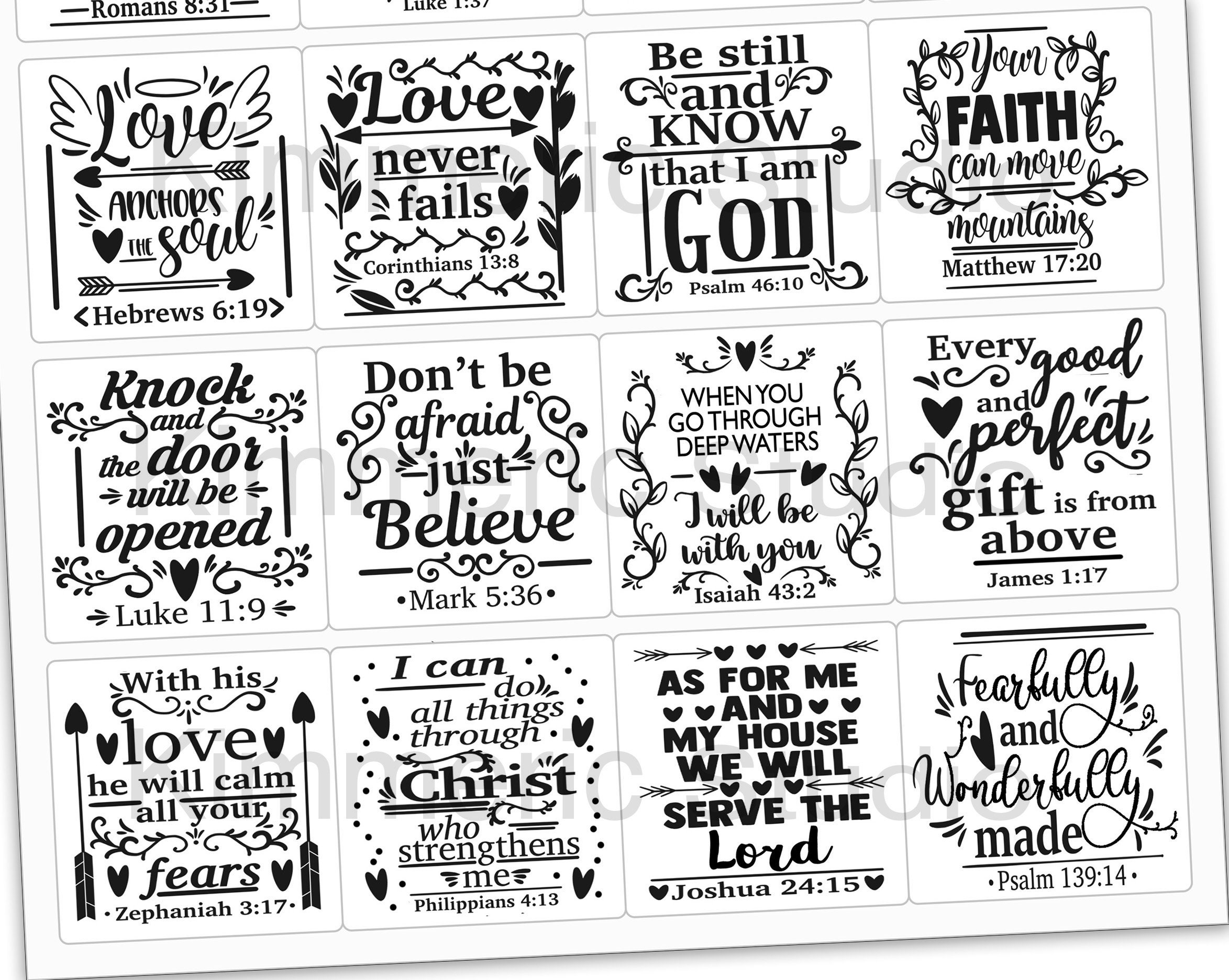 Edenia Christian Stickers (42 Bible Verses) Bible Stickers for