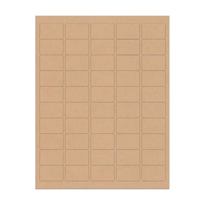 1"x1.5 » Blank Brown KRAFT Stickers pour inkjet &Laser Printers.Size: 8-1/2"x11"Standard Sheets.Price Label,Address Stickers,BULK Stickers