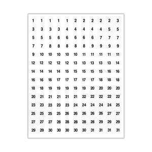 5x STICKERS GENUMMERD #1-#30 Sequential White~Tiny 1/2" Circle Labels Consecutive.Matte Finish, Number sticker, Number label, Journal Numbers