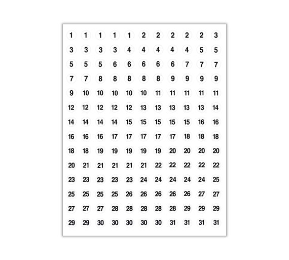 5x ~ STICKERS NUMBERED 1-30 SEQUENTIAL WHITE~TINY 1/2" CIRCLE LABELS CONSECU - Foto 6