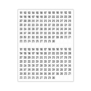 2x STICKERS NUMBERED #181-#280 Sequential White~Tiny 1/2&quot; x1/2&quot; Square Labels Consecutive.Matte Finish,Made In USA,Number Stickers