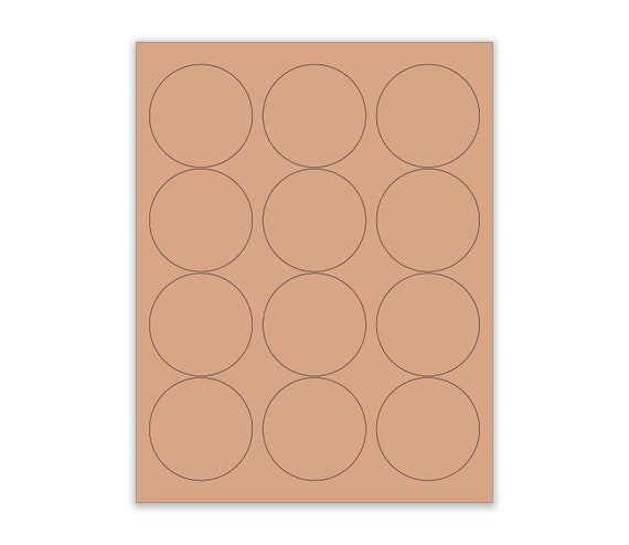 2.5 Blank BROWN KRAFT Round Circle Stickers for Inkjet & Laser