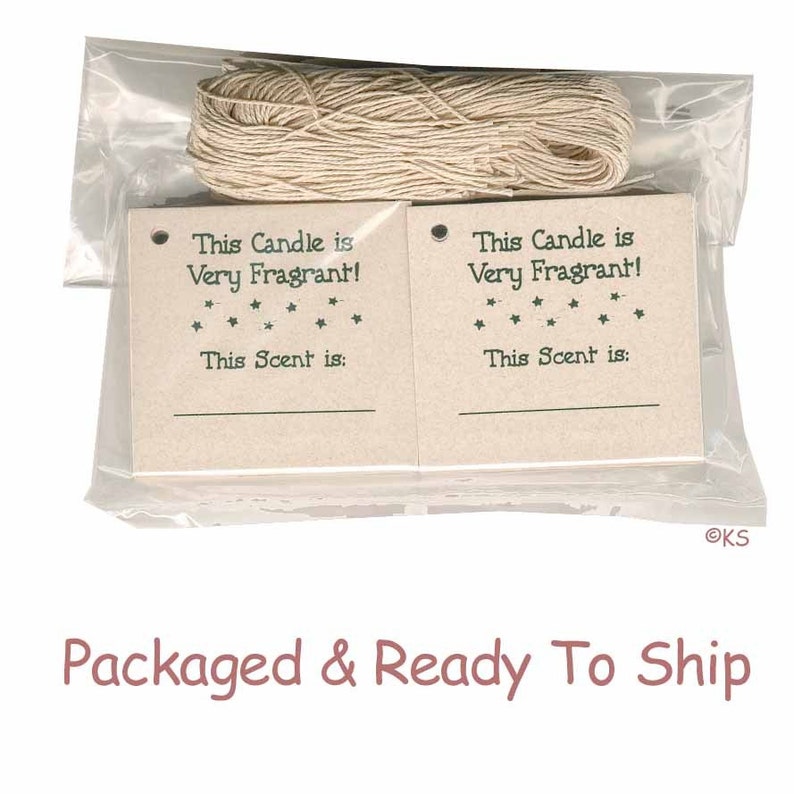 100 FRAGRANT CANDLE Hang Tags 100 Ecru Strings Included Etsy