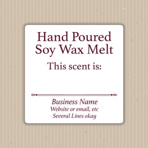 Hand Poured SOY WAX MELT Label~Write Scent,Wax Melt Labels,Wax Melt Stickers,Wax Melt Packaging,Product Labels,Wax Melts Label,Candle Labels