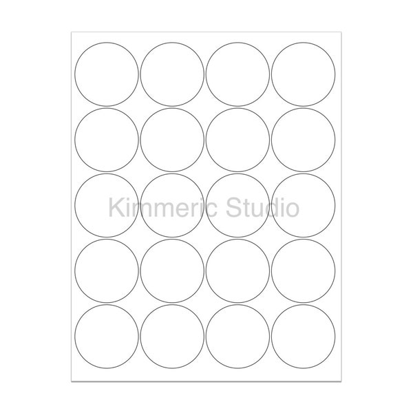 2" Blank WHITE MATTE Circle Stickers for Inkjet & Laser Printers. Size: 8-1/2"x11" Standard Sheets,Mason Jar Labels,Canning Labels,Blank