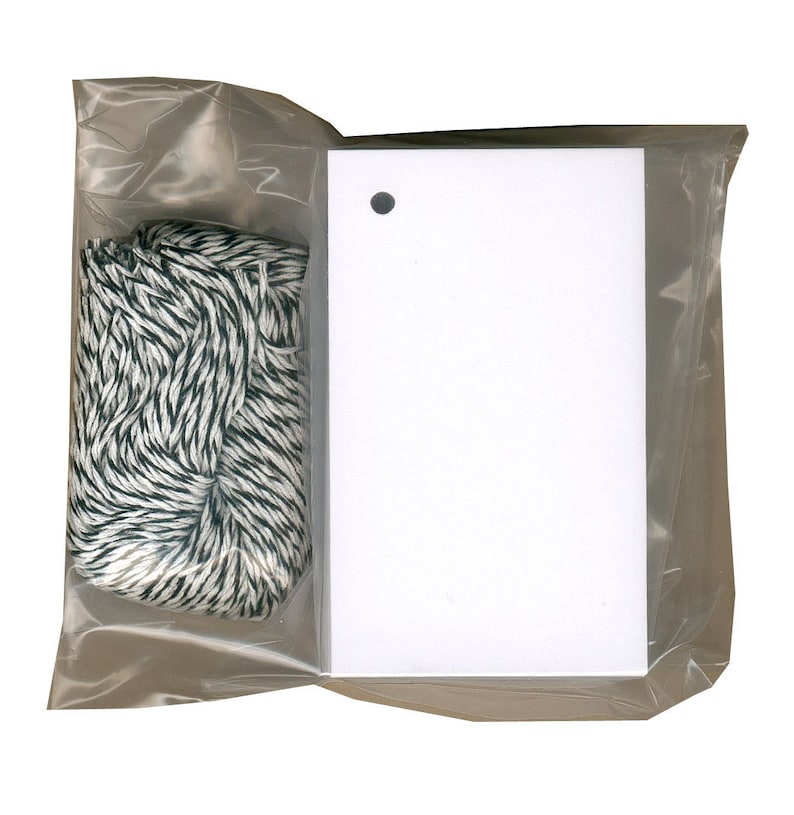 100 BLANK WHITE Hang Tags~Size 2-18x 3-58 /& Choice of String Colors NOT Strung.