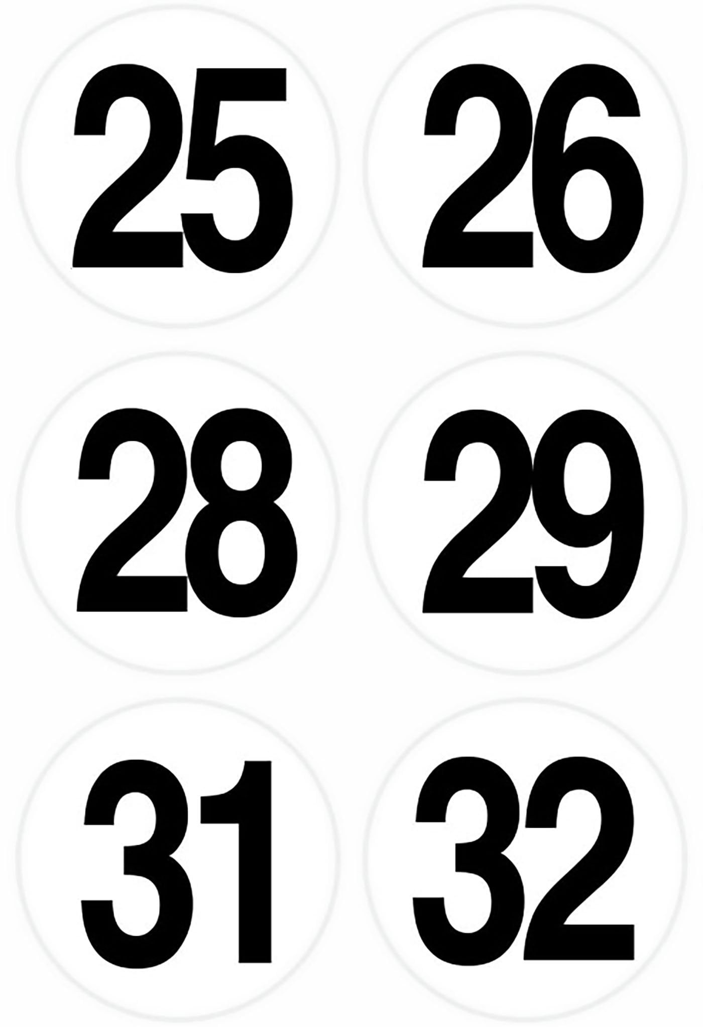 3X NUMBERS #1-#36 STICKERS Sequential~3/4
