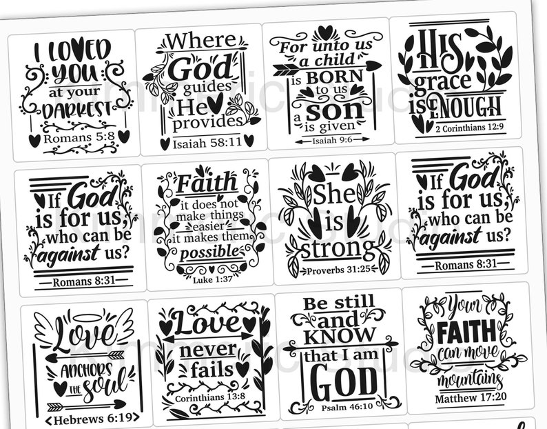 BIBLE VERSE Stickersreligious Planner Stickersbible Etsy