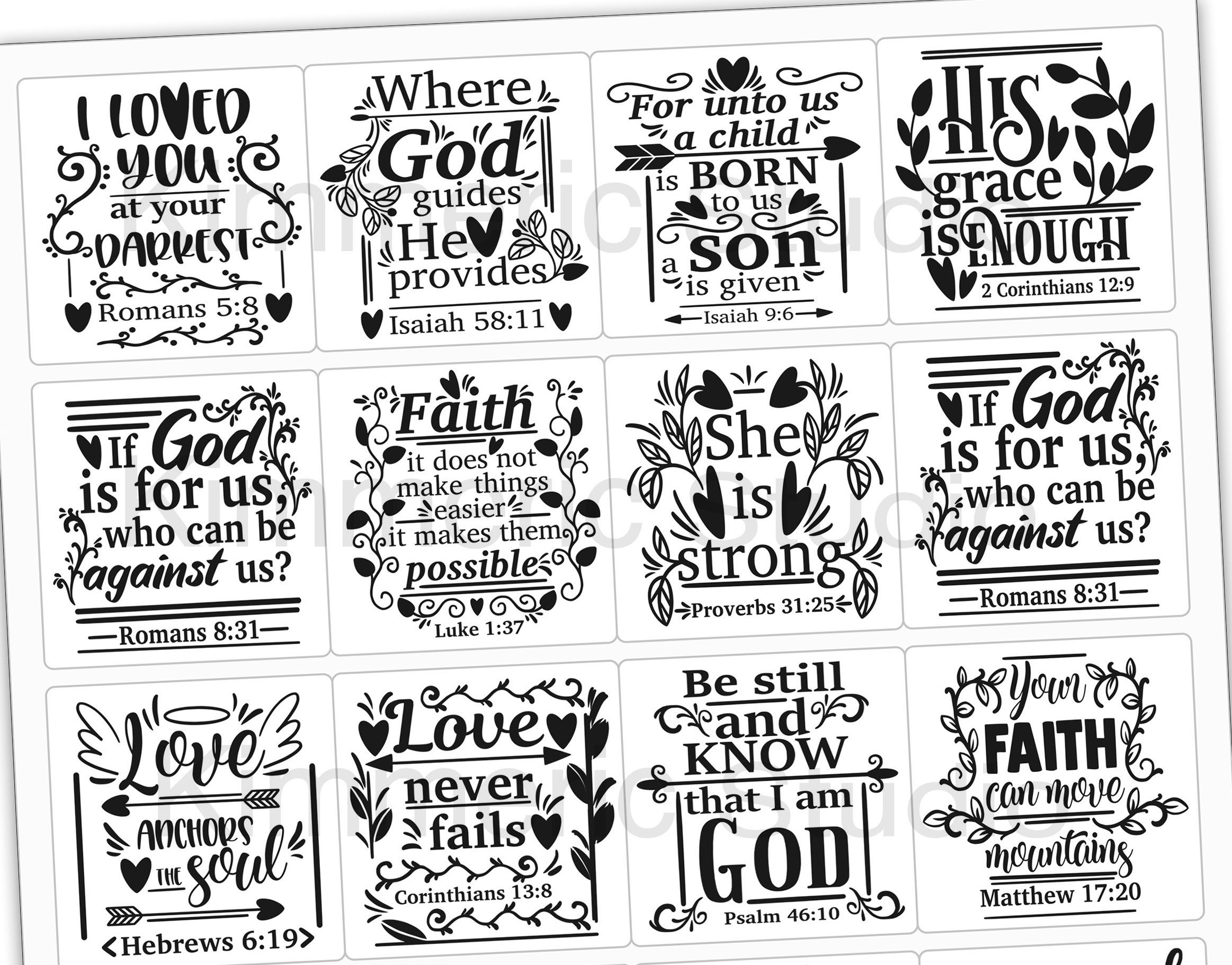 Edenia Christian Stickers (42 Bible Verses) Bible Stickers for