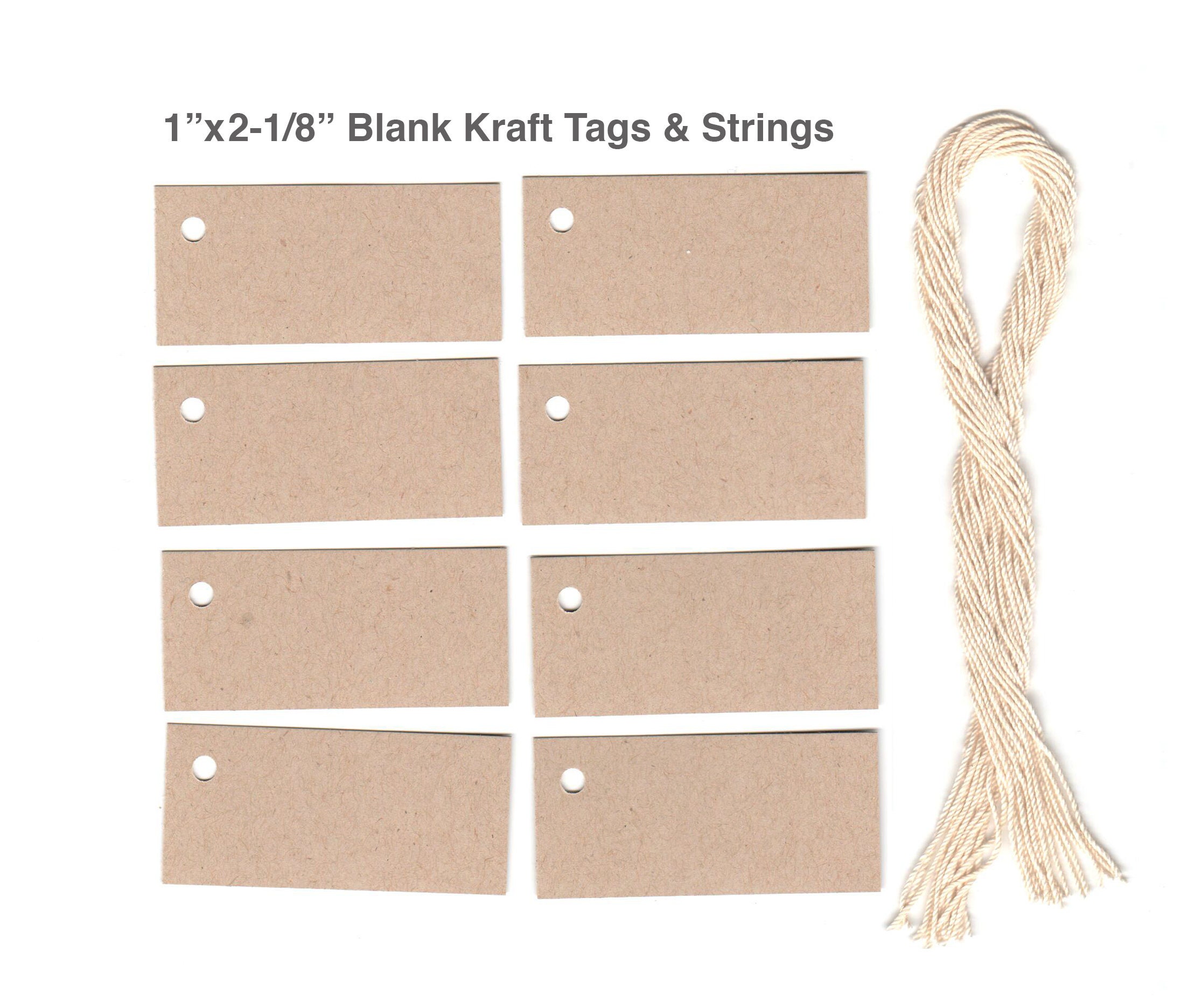 Size 1 X 2-1/8 100 BLANK KRAFT Hang Tags. Craft Tags ,gift Tags