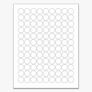 Autocollants ronds blancs MAT 3/4" pour imprimantes jet d'encre et laser. Taille : feuilles standard de 8-1 / 2 "x 11" . Prix artisanat, savons, autocollants en vrac