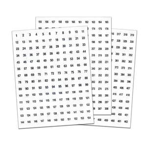 STICKERS NUMBERED 1-462 Sequential White~Tiny 1/2&quot;Circle Labels Consecutive,Matte Finish,Number Stickers,consecutive numbers,white stickers