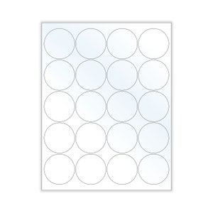 5,1 cm transparente, glänzende runde Aufkleber, reine Laserdrucker, Blanko-Aufkleber, Preisaufkleber, Planeraufkleber, druckbare Aufkleber,