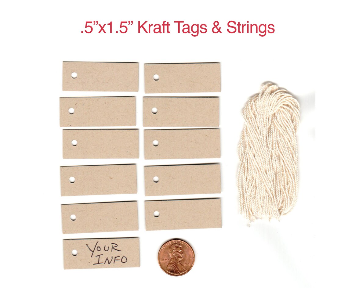 100 Jewelry Tags,tiny MINI BLANK KRAFT Hang Tags. Size 1/2
