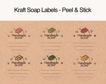 1-2/3" KRAFT SOAP Labels,Soap Labels,Soap Packaging,Handmade Soap Labels,Product Label,Soap Scent Label,Soap Gift Labels,Craft Show Labels