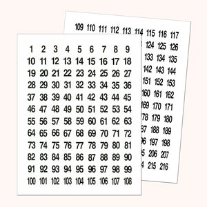 WATERPROOF STICKER NUMBERS 160 Sequential, 1-1/2 Circle Labels