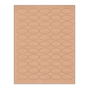 AUTOCOLLANTS OVALES 3/4"x1-1/2" KRAFT marron vierges pour imprimantes jet d'encre et laser. Taille : feuilles standard de 8-1/2 po. x 11 po.,Autocollants en vrac,Autocollants ovales vierges