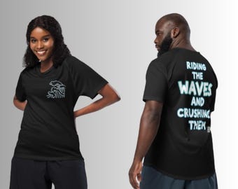 Crushing Waves Sporttrikot: Atmungsaktives Polyester-Mesh, entspannte Passform