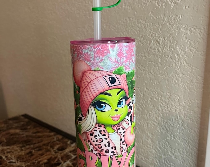 20oz Grinch girl Christmas tumbler