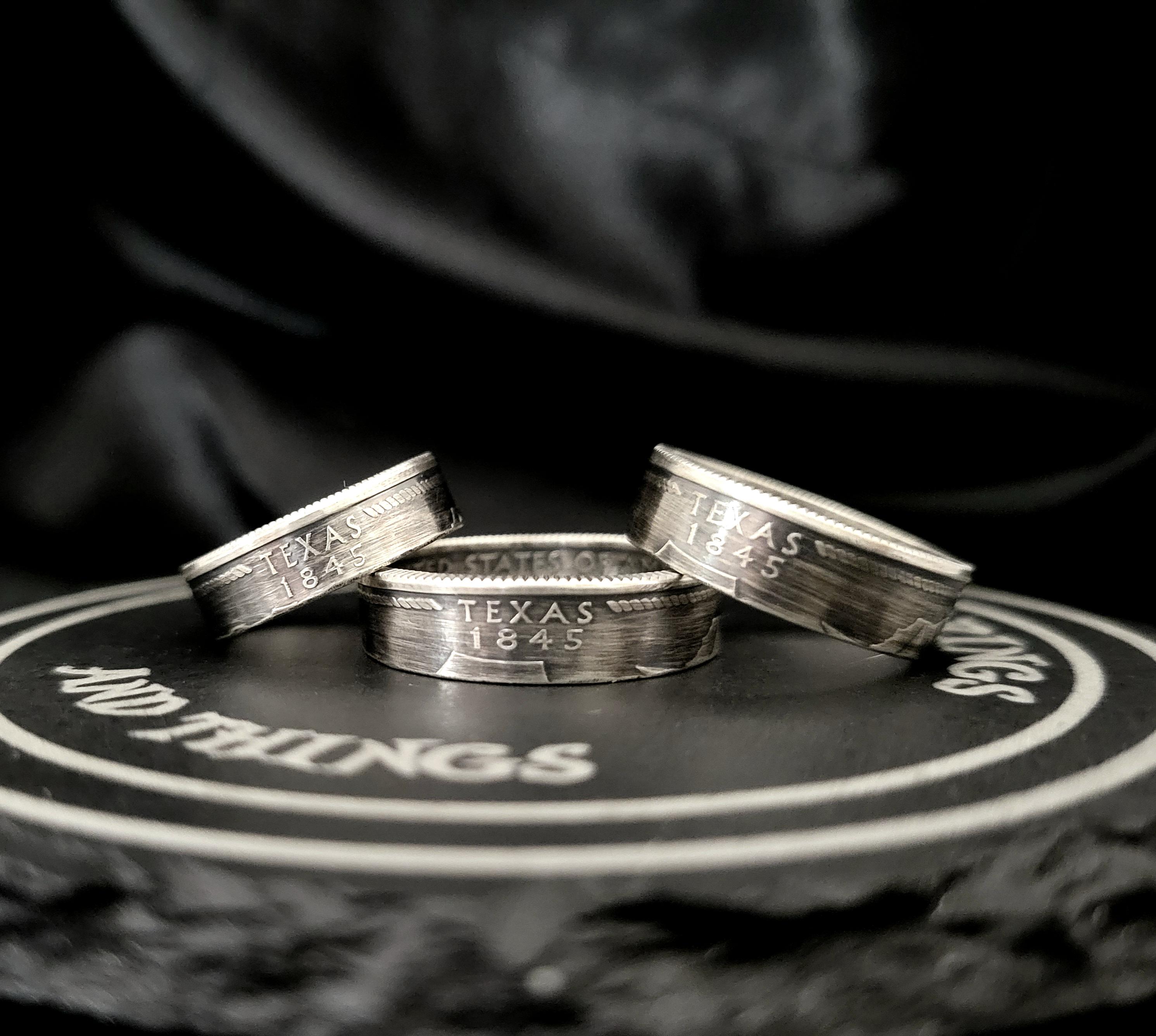 State Coin Rings Silver Texas State Coin Ring - Etsy