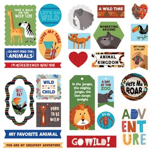 A Walk on the Wild Side Zoo Animals Ephemera Die Cuts Set Cut Outs Zoo Animal Die Cuts Zoo Stickers Jungle Animals Embellishments
