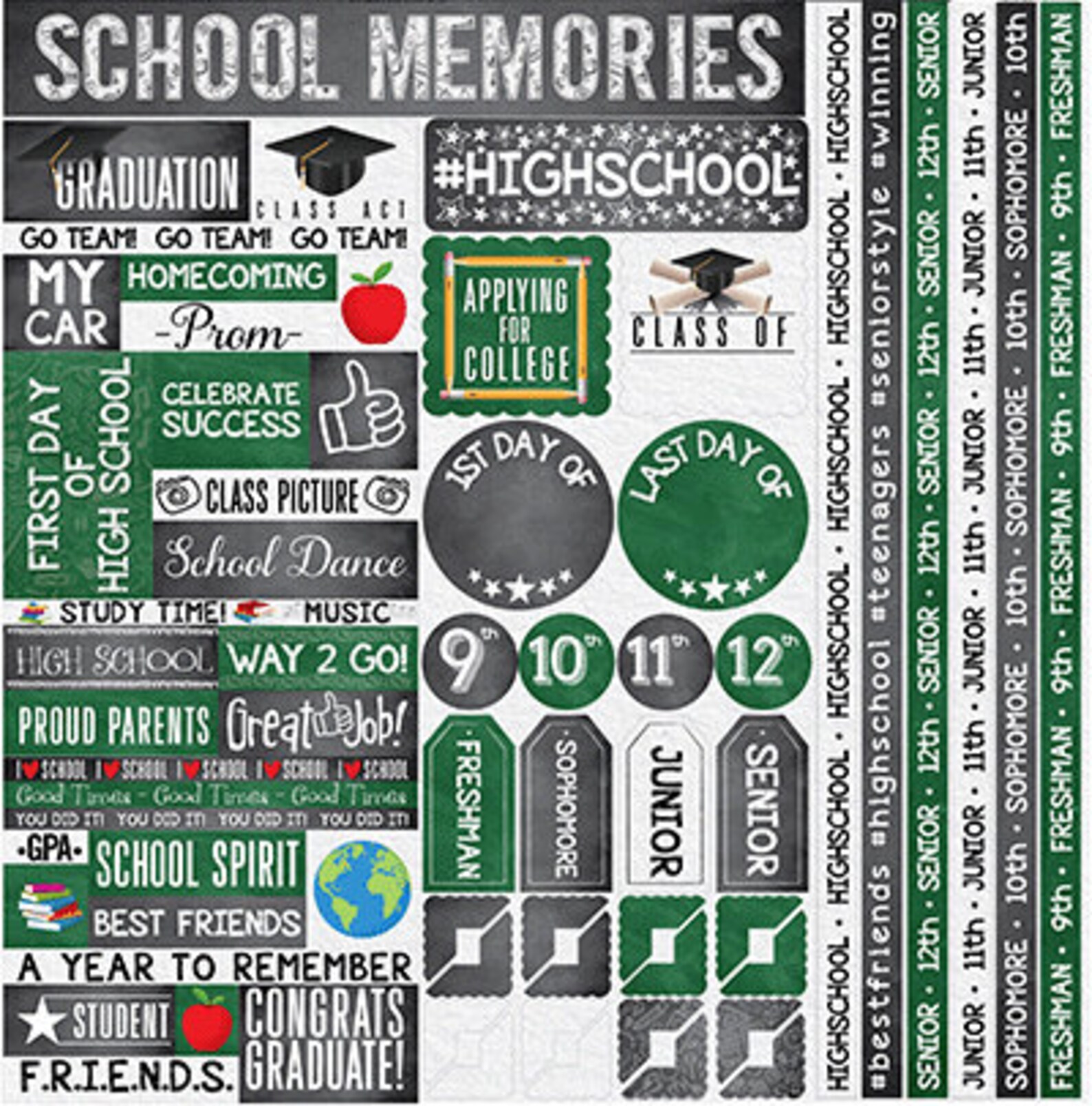 High School Scrapbook Paper Freshman Sophomore Junior Senior Etsy