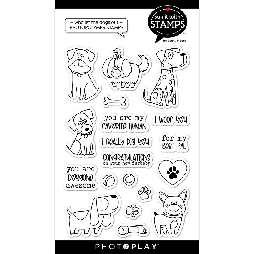 Who Let the Dogs Out Stamps and Dies Set Dog Stamps Dog Dies Etsy