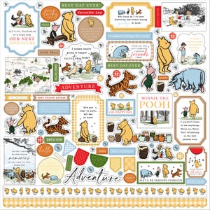 Classic WINNIE THE POOH Stickers | House at Pooh Corner |  Cartoon Character  Tigger Piglet Eeyore