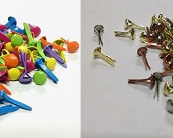 Milisten 50 Pcs Mini Brads Multi Color Small Round Metal Paper Fasteners Decorative Pearl Brads for Art Scrapbooking Crafting DIY Milisten 50 Pcs Mini Brads Multi Color Small Round Metal Paper Fasteners Decorative Pearl Brads for Art Scrapbooking Crafting DIY
