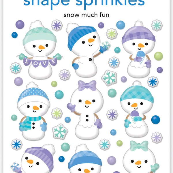 Snowman Stickers Epoxy Stickers Doodlebug Designs Sprinkle 3d Stickers Card Stickers Dimensional Winter Stickers