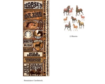 Horse Theme Stickers - Choose Style | Cowboy | Cowgirl | Scrapbooking | Papercrafting