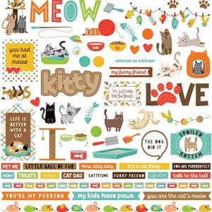 Cat Stickers Cat Nip Scrapbook Stickers 12x12 Kitty Love You've My Purrson