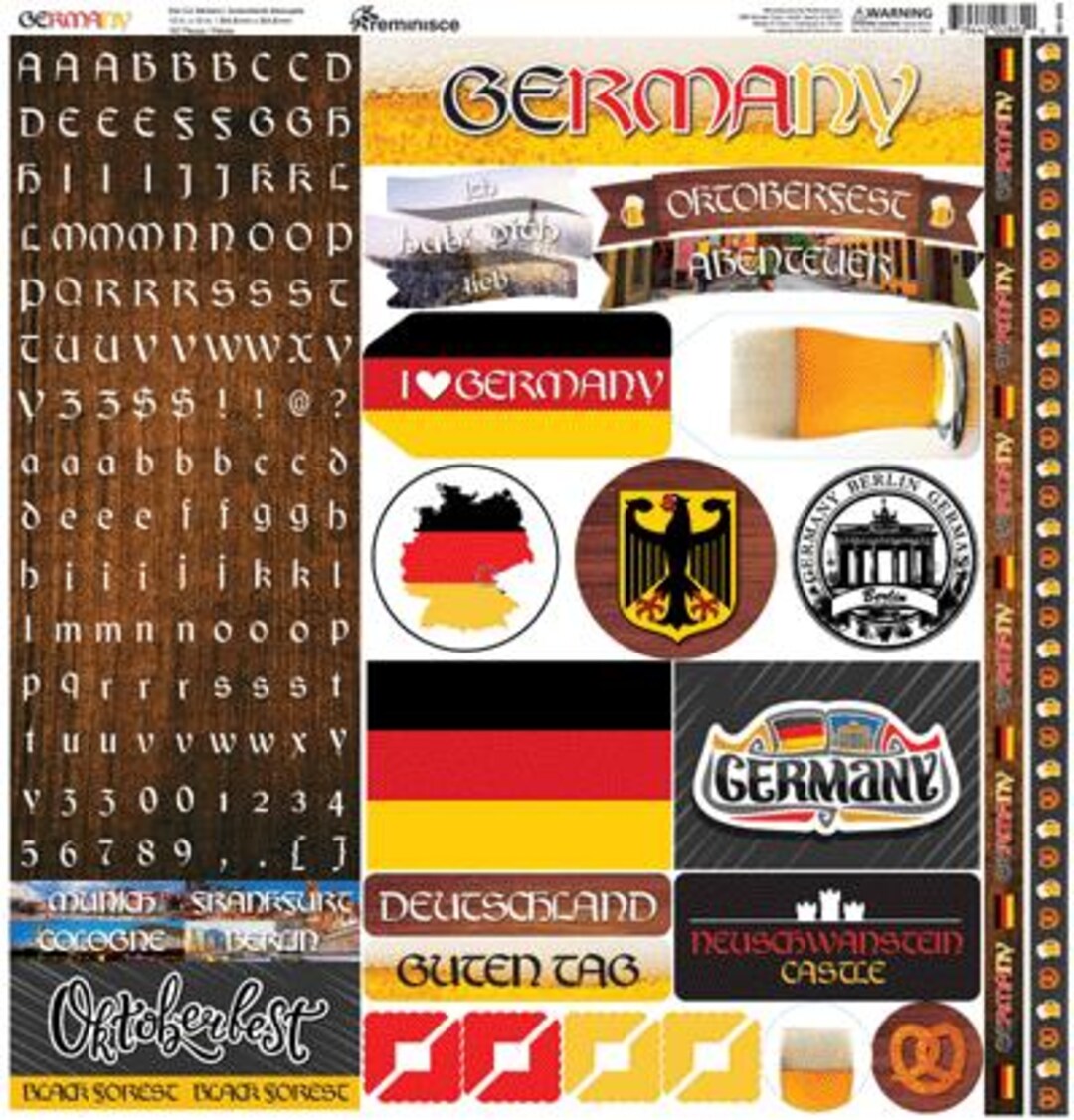 Germany Stickers 12x12 Sheet - Etsy