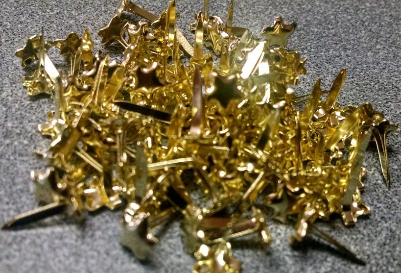 Mini Brads Gold Stars 100ct or 50ct Patriotic Etsy