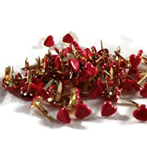 Pink Heart Brads Mini Scrapbooking Paper Fasteners 100ct Etsy