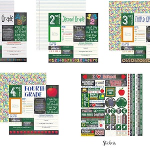 Papier pour scrapbooking pour l'école primaire - 1re 2e 3e 4e année Papier 12 x 12 | École primaire