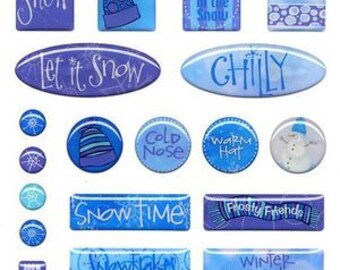 Winter Wonderland Epoxy Stickers Winter Stickers  Scrapbook Stickers Snowflakes Let it Snow