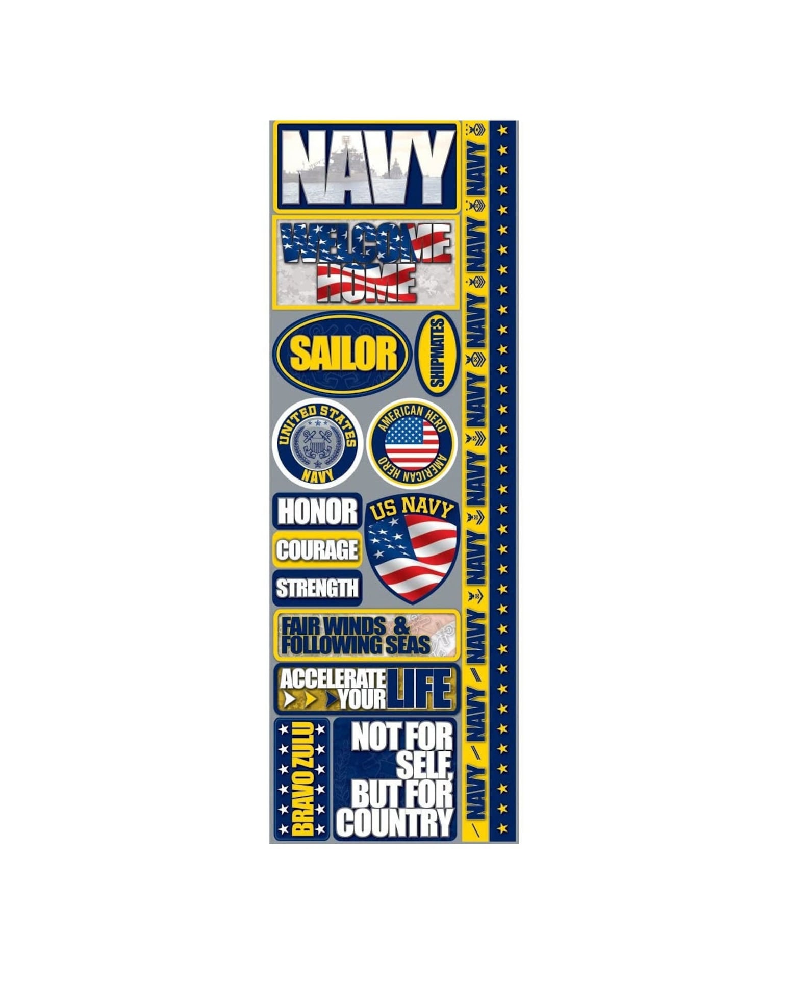 Navy Am Rates Stickers Navy Stickers Military Stickers - Cardstock - by Reminisce ...