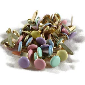 Pastel Brads Colored Brads Large Round Brads - Bulk 50ct, Pink Brads, Green Brads, Purple Brads | Paper Fasteners